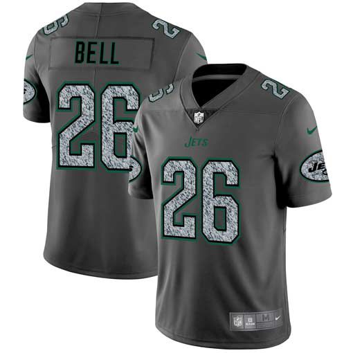 Men New York Jets #26 Bell Nike Teams Gray Fashion Static Limited NFL Jerseys->new york jets->NFL Jersey